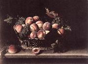 MOILLON, Louise Basket with Peaches and Grapes s USA oil painting artist